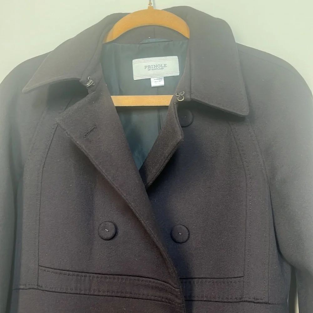 Wool/Cashmere Dark Brown Pringle of Scotland Coat - Picture 4 of 10